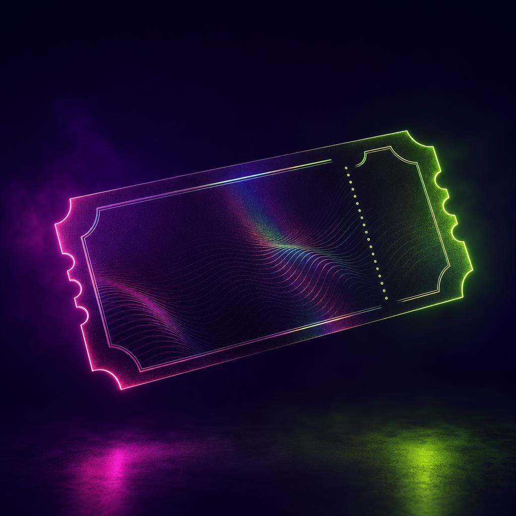 Ingresso luminoso representando o acesso ao evento